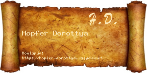 Hopfer Dorottya névjegykártya